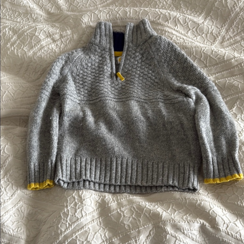 Gray and Yellow knit Boden Sweater